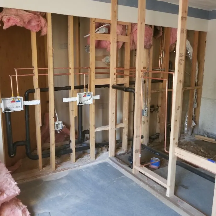 Copper pipe rough-in and plumbing installation in Grayslake